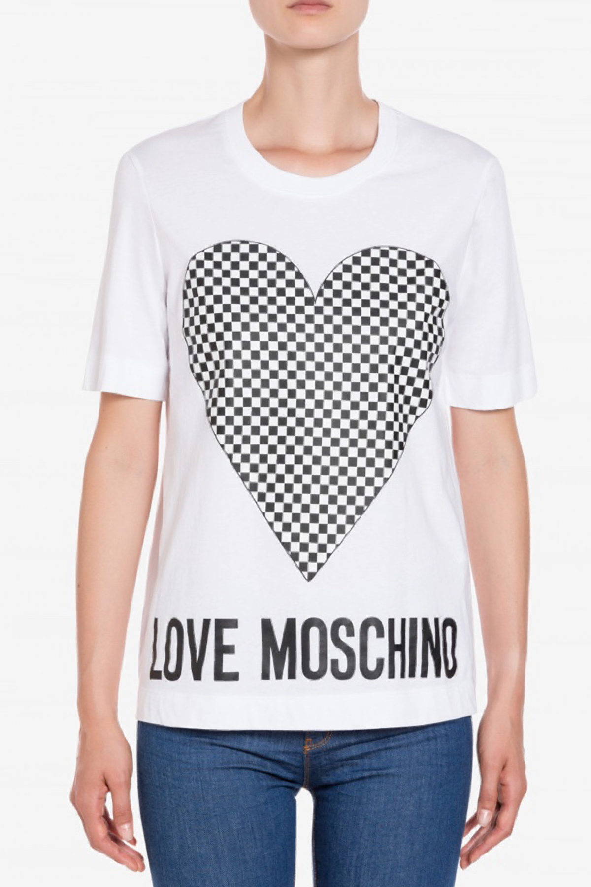 D3 LOVE MOSCHINO T-SHIRT cuore check