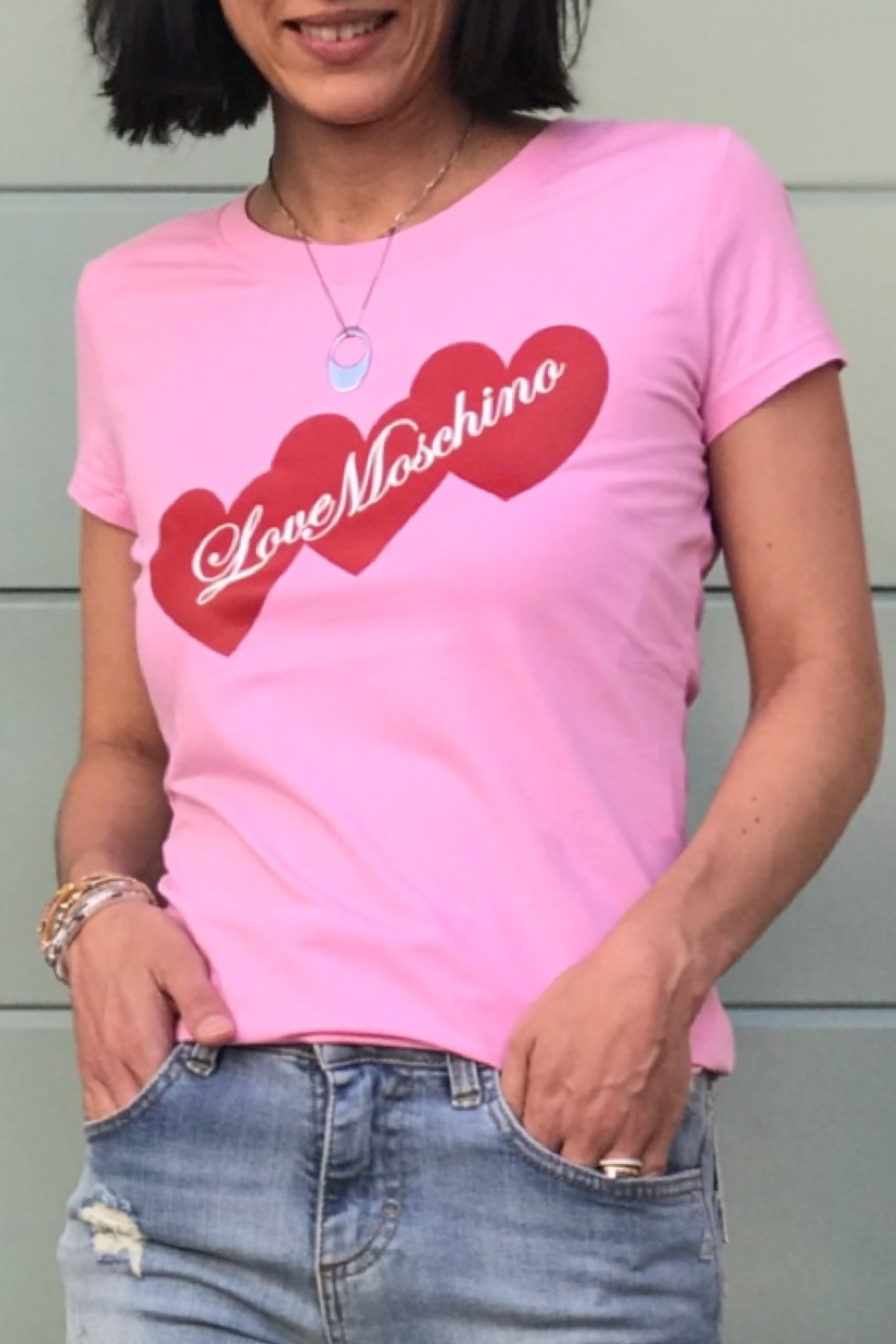 LOVE MOSCHINO T-SHIRT Hearts rosa
