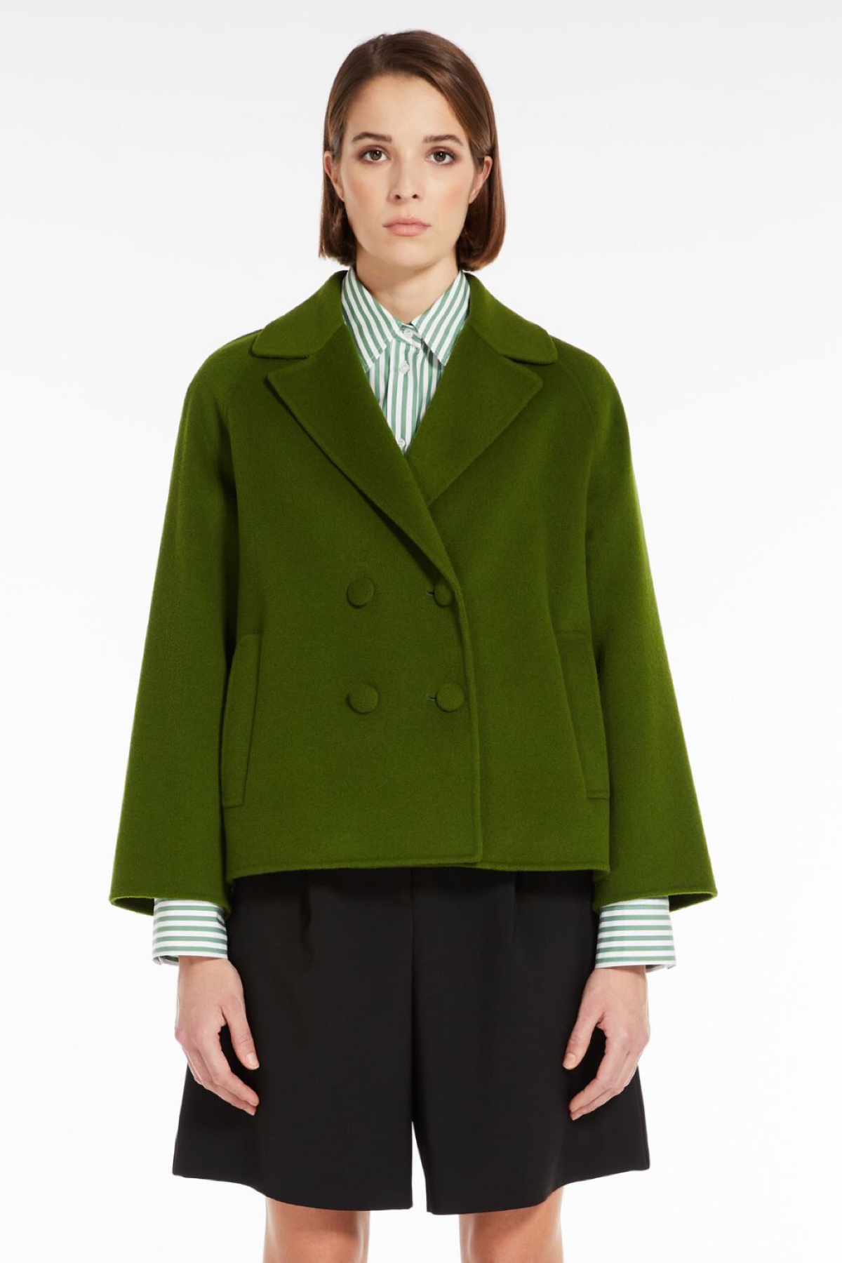 E Weekend giacca doppiopetto in lana verde minosse